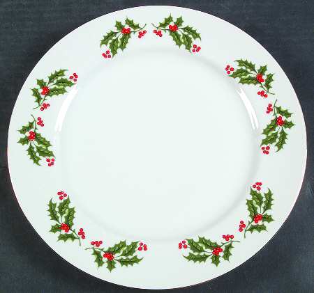 Christmas Holly (Smooth Edge) Dinner Plate