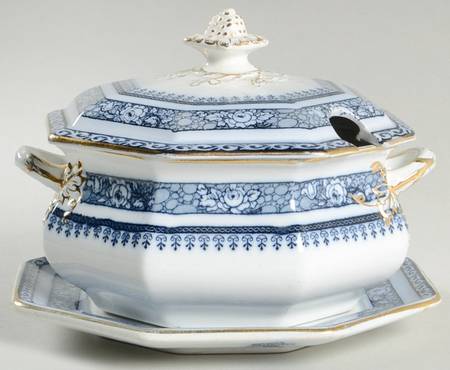 Ormonde (Dark Blue) Sauce Boat & Lid with Underplate
