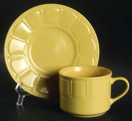 Preston Saffron Flat Cup & Saucer Set