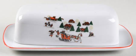 Christmas Pleasure (Smooth, Orange Trim) 1/4 Lb Covered Butter