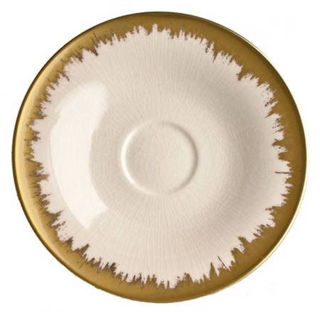 Aura Opal Gold Brushstroke Saucer by Kim Seybert