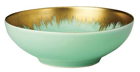Aura Sea Glass Gold Brushstroke Soup/Cereal Bowl