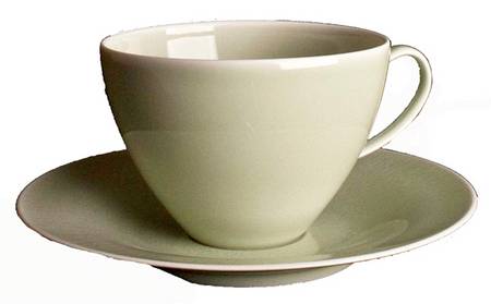 Crackle Spearmint Flat Cup & Saucer Set by Kim Seybert