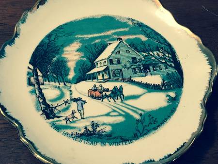 Currier & Ives Salad Plate