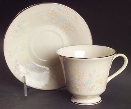 April Footed Cup & Saucer Set