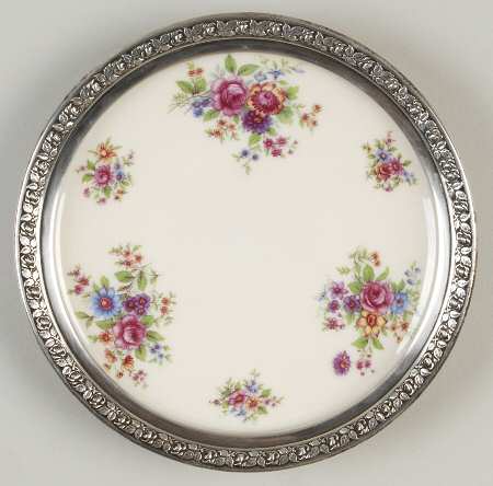 Aurora Sterling Rim Coupe Dessert Plate