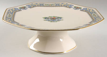 Autumn (Newer, Gold Backstamp) 10" Diameter Pedestal Cake Stand