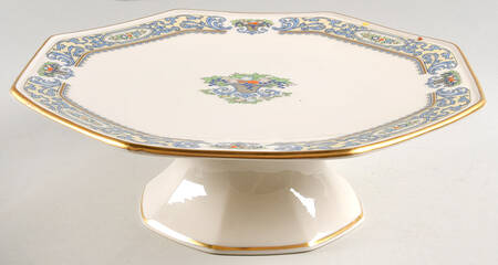 Autumn (Newer, Gold Backstamp) 10" Diameter Pedestal Cake Stand