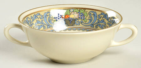 Autumn (Newer, Gold Backstamp) Flat Cream Soup Bowl