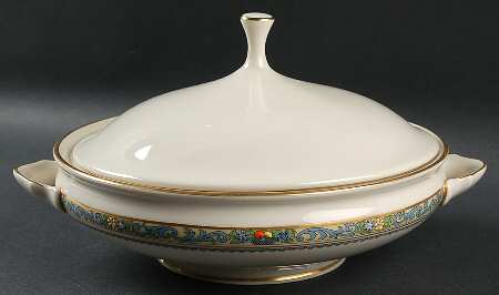Autumn (Newer, Gold Backstamp) Round Covered Vegetable