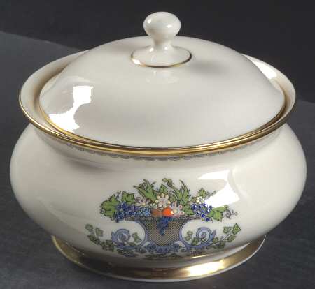 Autumn (Newer, Gold Backstamp) Large Candy Box & Lid