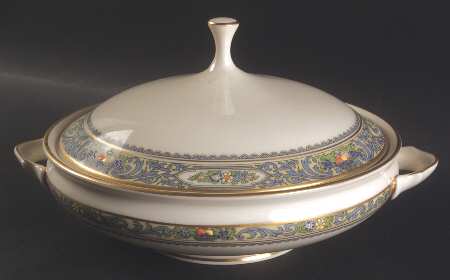 Autumn (Newer, Gold Backstamp) Round Covered Vegetable