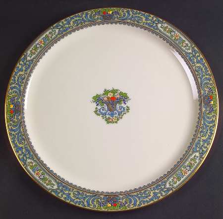 Autumn (Newer, Gold Backstamp) 12" Chop Plate (Round Platter)