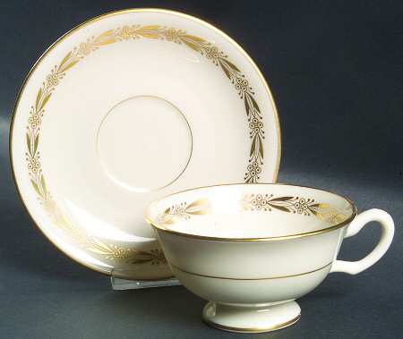 Barclay (Cream) Footed Cup & Saucer Set by Lenox