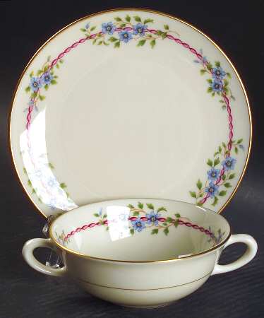 Belvidere Flat Cream Soup Bowl & Saucer Set