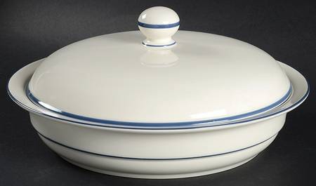 Blue Pinstripes (For the Blue) Round Covered Vegetable-Uses RV9 as Base + C2CVL