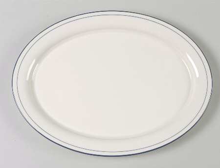 Blue Pinstripes (For the Blue) 14" Oval Serving Platter