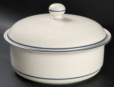 Blue Pinstripes (For the Blue) 2 Qt Round Covered Casserole (Uses Casr9 + C2cvl)