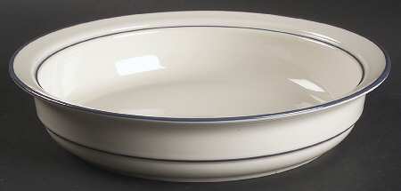 Blue Pinstripes (For the Blue) 9" Round Vegetable Bowl