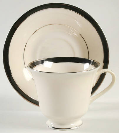 Black Royale Footed Cup & Saucer Set