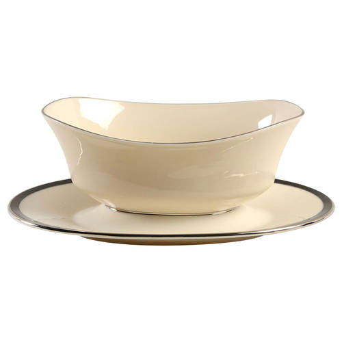 Black Royale Gravy Boat with Attached Underplate