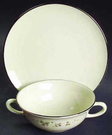 Brookdale Flat Cream Soup Bowl & Saucer Set