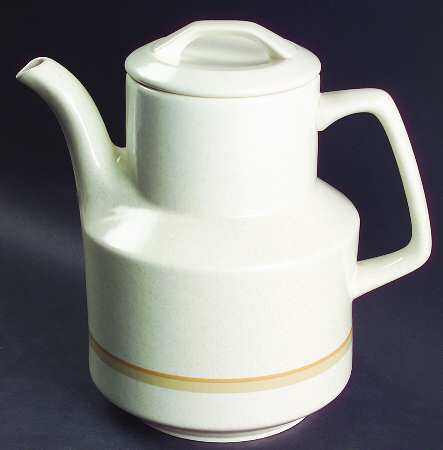Brushwork Beige Coffee Pot & Lid