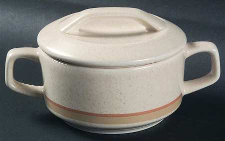 Brushwork Beige Sugar Bowl & Lid