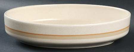 Brushwork Beige 9" Oval Vegetable Bowl