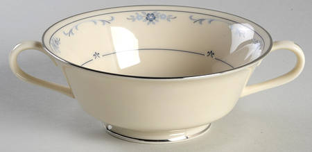 Carolina (Blue Flowers) Footed Cream Soup Bowl