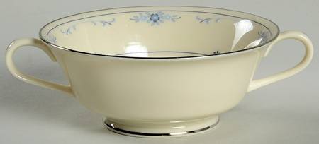 Carolina (Blue Flowers) Footed Cream Soup Bowl
