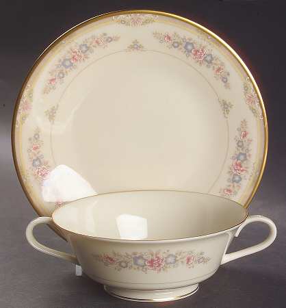 Chesapeake Footed Cream Soup Bowl & Saucer Set