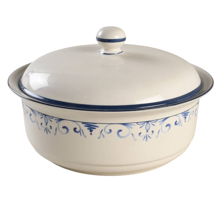 Country Blue 2 Qt Round Covered Casserole (Uses CASR9 + C2CVL)