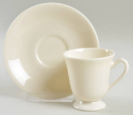 Colonial White Footed Demitasse Cup & Saucer Set