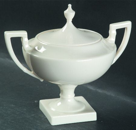 Colonial White Sugar Bowl & Lid
