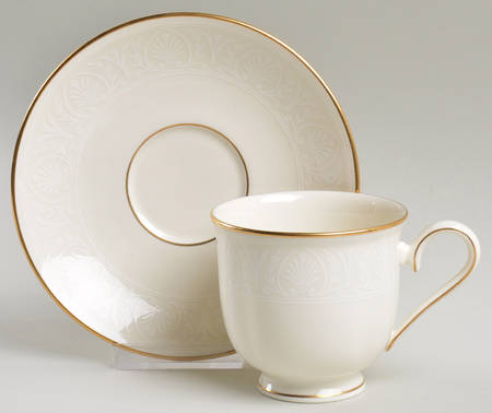 Courtyard Gold Footed Cup & Saucer Set