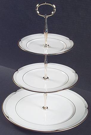 Erica (USA Backstamp) 13 7/8"-14 1/4" 3-Tiered Serving Tray(DP,SP,BB) HC