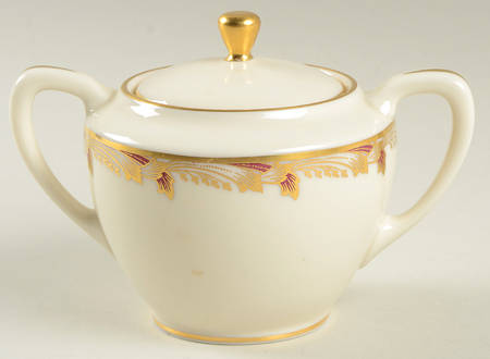 Essex Maroon (Smooth) Shape 1962 Sugar Bowl & Lid
