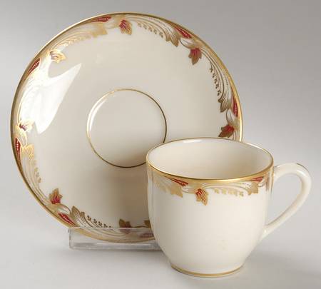 Essex Maroon (Smooth) Flat Demitasse Cup & Saucer Set