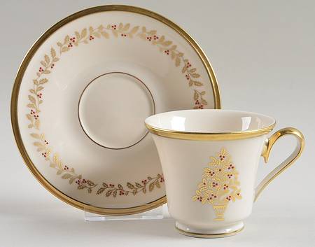 Eternal Christmas Footed Cup & Saucer Set