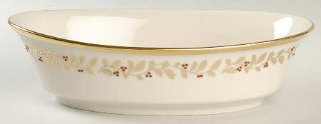 Eternal Christmas 10" Oval Vegetable Bowl