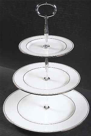 Federal Platinum 13 7/8"-14 1/4" 3-Tiered Serving Tray(DP,SP,BB) HC