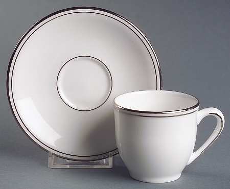 Federal Platinum Flat Demitasse Cup & Saucer Set