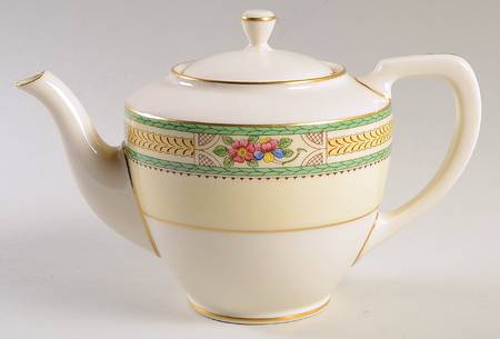 Floralia (Green Yellow Wreath) Teapot & Lid