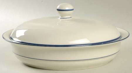 Blue Pinstripes (For the Blue) Round Covered Vegetable-Uses RV9 as Base + C2CVL