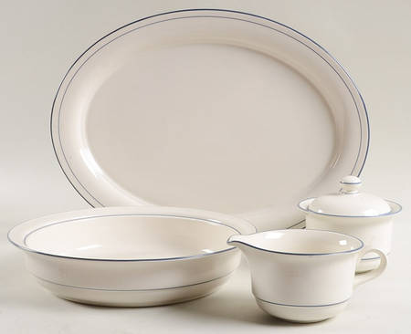 Blue Pinstripes (For the Blue) 5 Piece Hostess Set