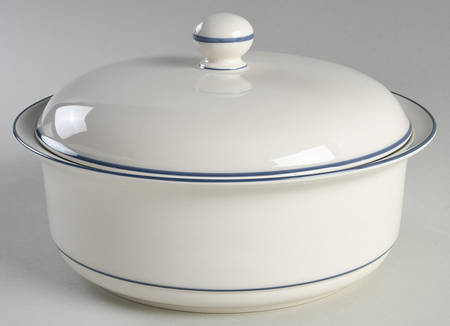 Blue Pinstripes (For the Blue) 2 Qt Round Covered Casserole (Uses CASR9 + C2CVL)