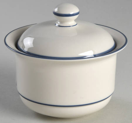 Blue Pinstripes (For the Blue) Sugar Bowl & Lid