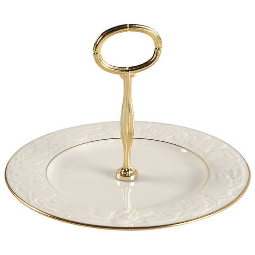 Fruits of Life Round Serving Plate with Handle (SP)