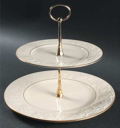 Fruits of Life 2 Tiered Serving Tray (Dinner & Salad Plate)